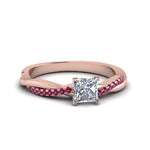 Load image into Gallery viewer, princess-cut-infinity-twist-diamond-engagement-ring-with-pink-sapphire-in-14K-rose-gold-FD8253PRRGSADRPI-NL-RG
