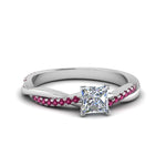 Load image into Gallery viewer, princess-cut-infinity-twist-diamond-engagement-ring-with-pink-sapphire-in-14K-white-gold-FD8253PRRGSADRPI-NL-WG
