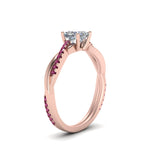 Load image into Gallery viewer, princess-cut-infinity-twist-diamond-engagement-ring-with-pink-sapphire-in-14K-rose-gold-FD8253PRRGSADRPI-NL-RG
