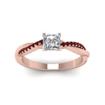 Load image into Gallery viewer, princess-cut-infinity-twist-diamond-engagement-ring-with-ruby-in-14K-rose-gold-FD8253PRRGRUDR-NL-RG
