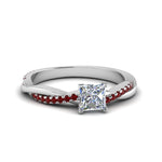 Load image into Gallery viewer, princess-cut-infinity-twist-diamond-engagement-ring-with-ruby-in-14K-white-gold-FD8253PRRGRUDR-NL-WG
