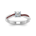 Load image into Gallery viewer, princess-cut-infinity-twist-diamond-engagement-ring-with-ruby-in-14K-white-gold-FD8253PRRGRUDR-NL-WG

