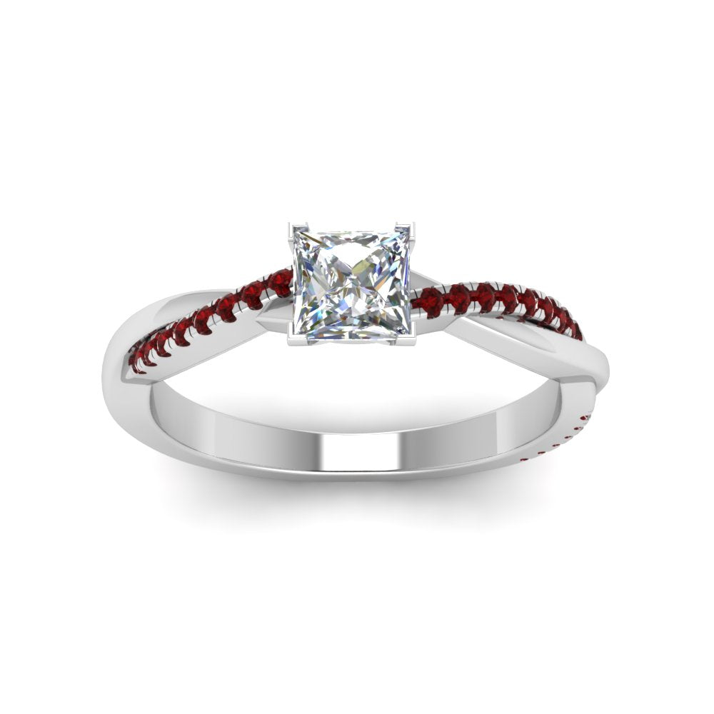 princess-cut-infinity-twist-diamond-engagement-ring-with-ruby-in-14K-white-gold-FD8253PRRGRUDR-NL-WG