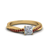 Load image into Gallery viewer, princess-cut-infinity-twist-diamond-engagement-ring-with-ruby-in-14K-yellow-gold-FD8253PRRGRUDR-NL-YG