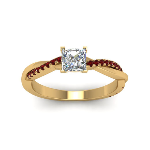 princess-cut-infinity-twist-diamond-engagement-ring-with-ruby-in-14K-yellow-gold-FD8253PRRGRUDR-NL-YG