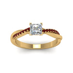Load image into Gallery viewer, princess-cut-infinity-twist-diamond-engagement-ring-with-ruby-in-14K-yellow-gold-FD8253PRRGRUDR-NL-YG
