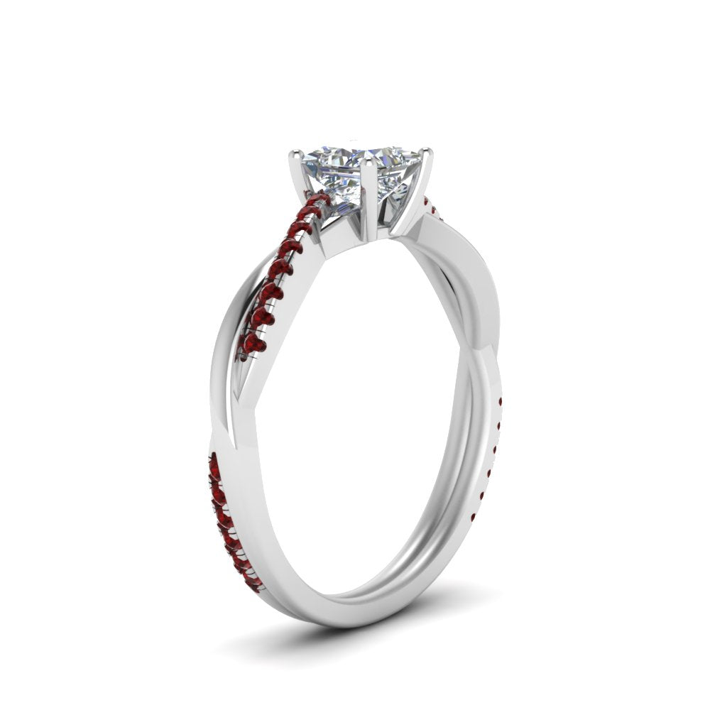 princess-cut-infinity-twist-diamond-engagement-ring-with-ruby-in-14K-white-gold-FD8253PRRGRUDR-NL-WG