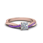 Load image into Gallery viewer, princess-cut-infinity-twist-diamond-engagement-ring-with-violac-topaz-in-14K-rose-gold-FD8253PRRGVITO-NL-RG
