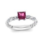 Load image into Gallery viewer, princess-cut-intertwined-pink-sapphire-engagement-ring-in-white-gold-FD9127PRRGPS-NL-WG-GS.jpg
