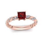 Load image into Gallery viewer, princess-cut-intertwined-ruby-engagement-ring-in-rose-gold-FD9127PRRGRD-NL-RG-GS.jpg
