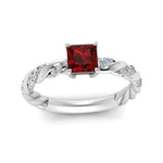 Load image into Gallery viewer, princess-cut-intertwined-ruby-engagement-ring-in-white-gold-FD9127PRRGRD-NL-WG-GS.jpg

