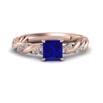 Load image into Gallery viewer, princess-cut-intertwined-sapphire-engagement-ring-in-rose-gold-FD9127PRRGBS-NL-RG-GS.jpg
