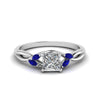 Load image into Gallery viewer, princess-cut-marquise-leaf-engagement-ring-with-blue-sapphire-in-14K-white-gold-FD8300PRR