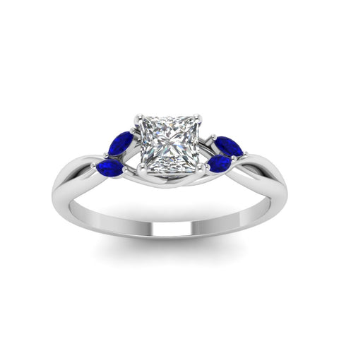 princess-cut-marquise-leaf-engagement-ring-with-blue-sapphire-in-platinum-FD8300PRR