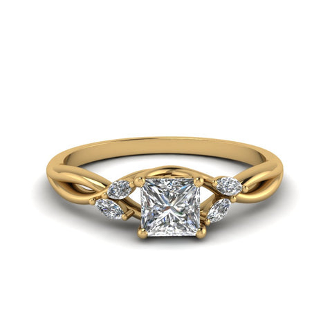 princess-cut-marquise-leaf-engagement-ring-with-in-14K-yellow-gold-FD8300PRR