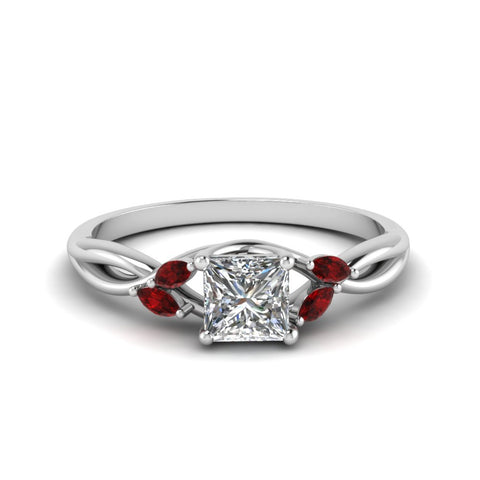 princess-cut-marquise-leaf-engagement-ring-with-ruby-in-14K-white-gold-FD8300PRR