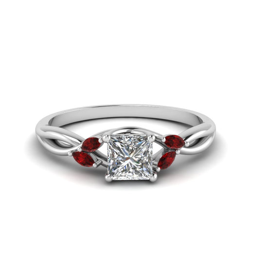 princess-cut-marquise-leaf-engagement-ring-with-ruby-in-14K-white-gold-FD8300PRR