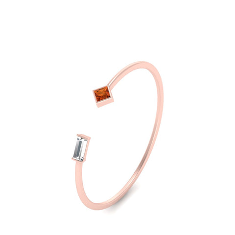 Princess Cut And Baguette Stacking Thin Ring
