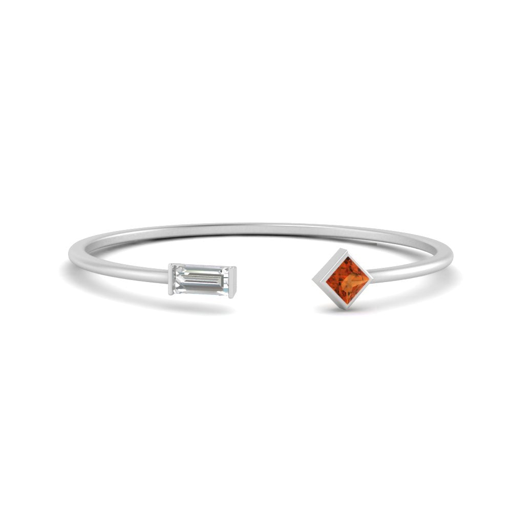 Princess Cut And Baguette Stacking Thin Ring