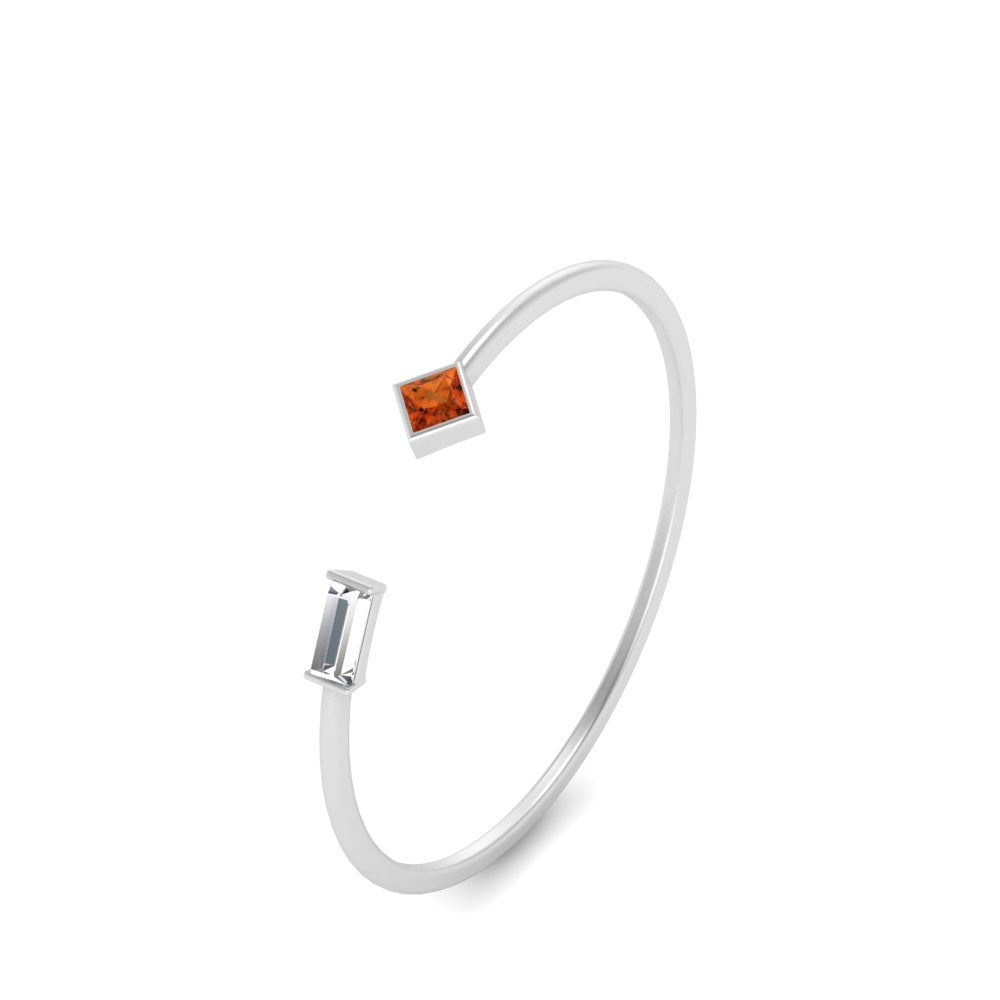 Princess Cut And Baguette Stacking Thin Ring