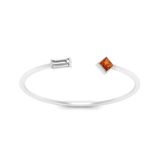 Princess Cut And Baguette Stacking Thin Ring