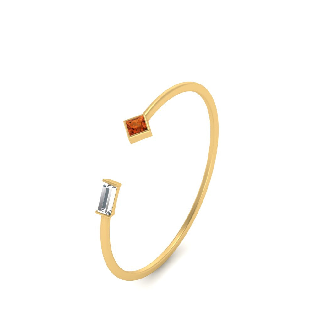 Princess Cut And Baguette Stacking Thin Ring