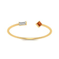 Thumbnail 49 - Princess Cut And Baguette Stacking Thin Ring