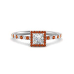 Load image into Gallery viewer, princess-cut-orange-sapphire-halo-petite-engagement-ring-in-white-gold-FD8523PRRGSAORANGLE3-NL-WG