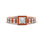 Load image into Gallery viewer, princess-cut-orange-sapphire-halo-wedding-ring-set-in-rose-gold-FD8523PRGSAOR-NL-RG
