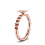 Load image into Gallery viewer, princess-cut-orange-sapphire-halo-wedding-ring-set-in-rose-gold-FD8523PRGSAOR-NL-RG
