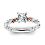 Load image into Gallery viewer, princess-cut-orange-sapphire-twisted-vine-engagement-ring-in-white-gold-FD9127PRRGSAORANGLE5-NL-WG
