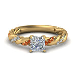 Load image into Gallery viewer, princess-cut-orange-sapphire-twisted-vine-engagement-ring-in-yellow-gold-FD9127PRRGSAOR-NL-YG
