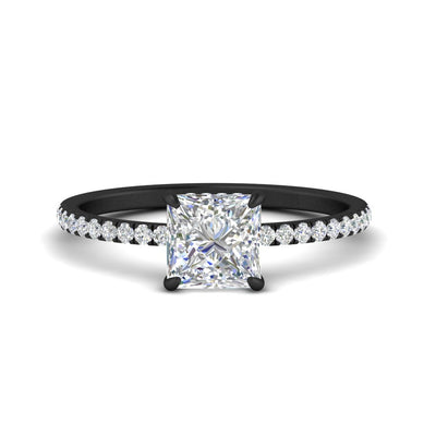 Princess Cut Pave Underhalo engagement ring