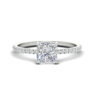 Princess Cut Pave Underhalo engagement ring