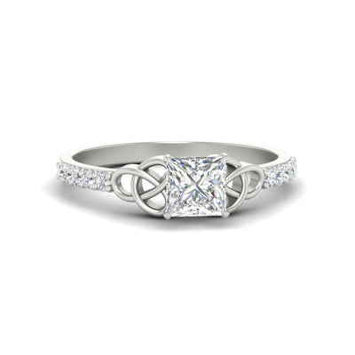 Princess Cut Petite Celtic diamond Ring