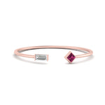 Load image into Gallery viewer, Princess Cut And Baguette Stacking Thin Ring
