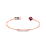 Load image into Gallery viewer, Princess Cut And Baguette Stacking Thin Ring
