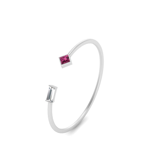 Princess Cut And Baguette Stacking Thin Ring