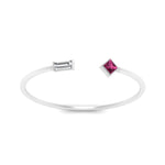 Load image into Gallery viewer, Princess Cut And Baguette Stacking Thin Ring
