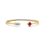 Load image into Gallery viewer, Princess Cut And Baguette Stacking Thin Ring
