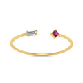 Thumbnail 46 - Princess Cut And Baguette Stacking Thin Ring