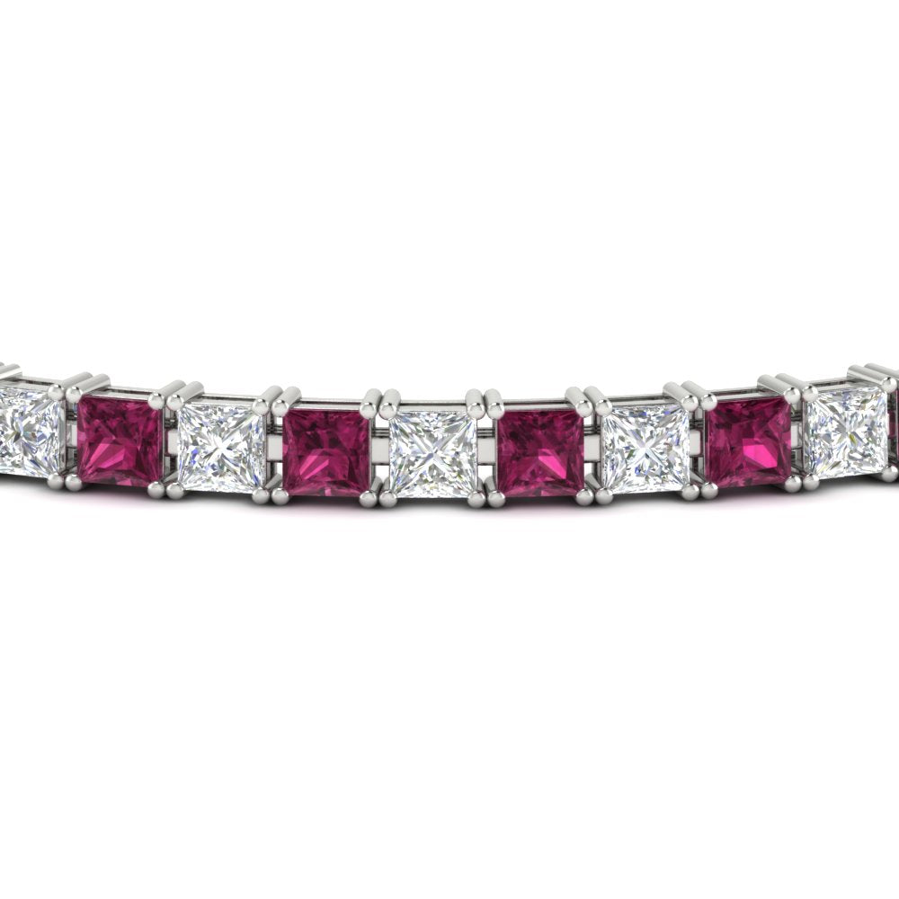 Princess Cut Basket Tennis 9 Ct Bracelet