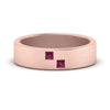 Load image into Gallery viewer, princess-cut-pink-sapphire-brush-finish-wedding-band-in-rose-gold-FDM10319GSADRPI-NL-RG.jpg
