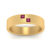 Load image into Gallery viewer, princess-cut-pink-sapphire-brush-finish-wedding-band-in-yellow-gold-FDM10319GSADRPIANGLE5-NL-YG.jpg