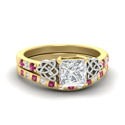 princess-cut-pink-sapphire-celtic-two-tone-bridal-matching-set-in-yellow-gold-fdens2255prgsadrpisleep-nl-yg-ws4.jpg