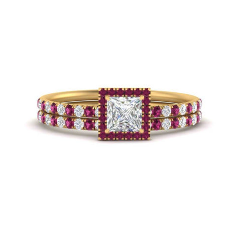 princess-cut-pink-sapphire-halo-wedding-ring-set-in-yellow-gold-FD8523PRGSADRPI-NL-YG