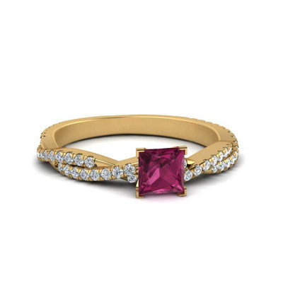 Princess Cut Gemstone Infinity Twist Ring