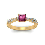 Load image into Gallery viewer, princess-cut-pink-sapphire-infinity-twist-ring-in-yellow-gold-FD8233PRRGSADRPI-NL-YG-GS.jpg
