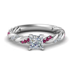 Load image into Gallery viewer, princess-cut-pink-sapphire-twisted-vine-engagement-ring-in-white-gold-FD9127PRRGSADRPI-NL-WG

