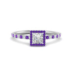Load image into Gallery viewer, princess-cut-purple-topaz-halo-petite-engagement-ring-in-white-gold-FD8523PRRGVITOANGLE3-NL-WG